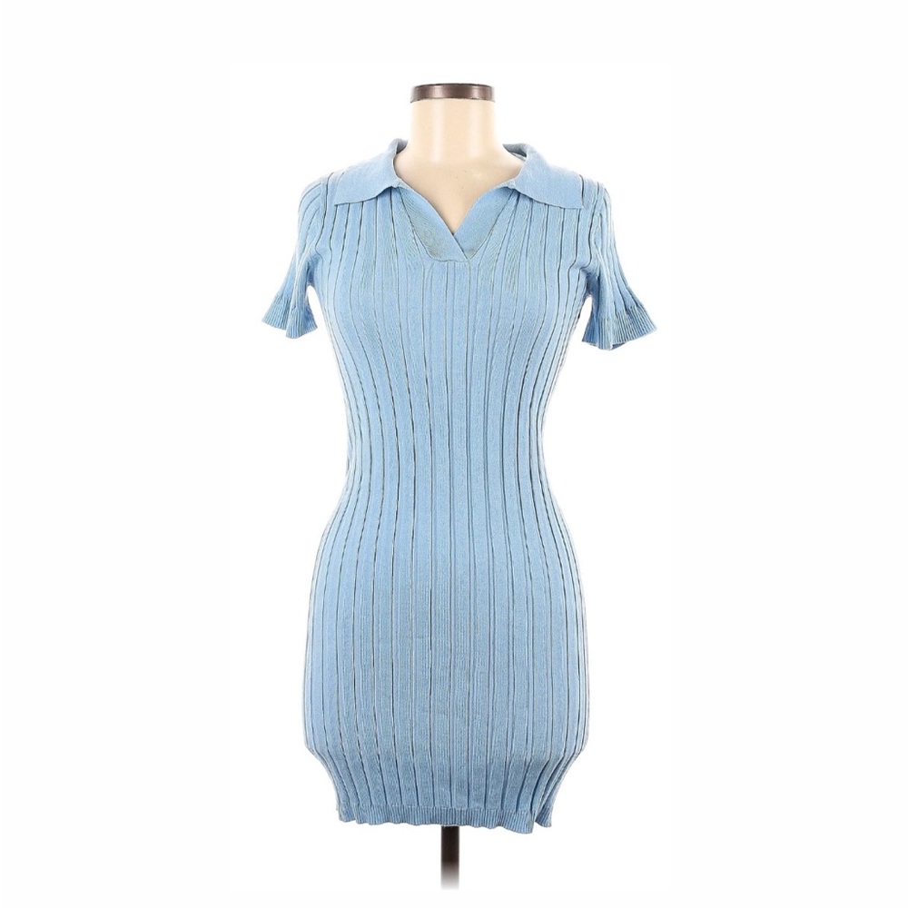 Pink Rose Casual Ribbed Mini Dress